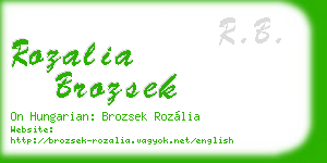 rozalia brozsek business card